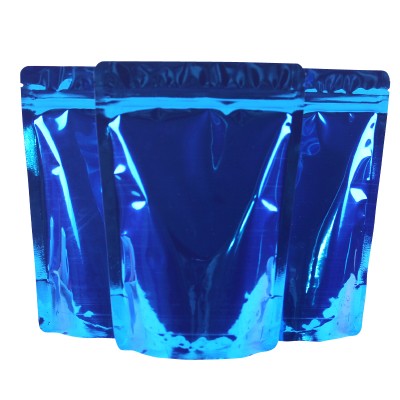 140*200+80 mm plastic shinny empty zip lock aluminum foil foil bags blue