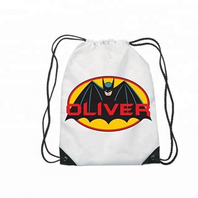 heat sublimation print polyester drawstring bag personalised gym bag