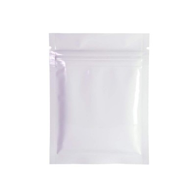 White Tea Bag Stand Sealable Bags Medical Tablet Capsule Durable Double-Sided Metallic Foil Mylar Flat Ziplock Bag