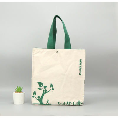 Sold Well Cotton Canvas Bag, Cotton Zipper Bag Soft Cloth Tote Bag For Food Shopping