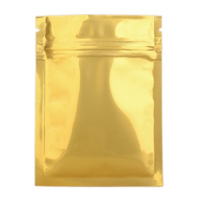 Durable Double-Sided Metallic Foil Mylar Flat Ziplock Bag 7.5x10cm (3x4") (Gold)