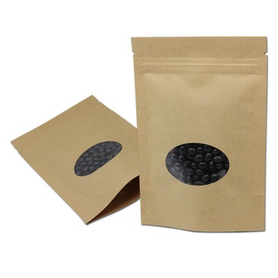 Stand Up Kraft Paper Bag for Tea /Dry Food plain package bags