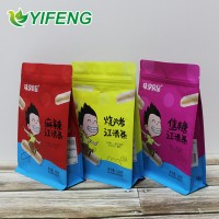 Food packaging company custom printed flat bottom pouch snack bag laminated plastic bag with zipper