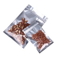 One Side Clear One Side Aluminum Foil 3 Side Seal Flat Zipper Bag